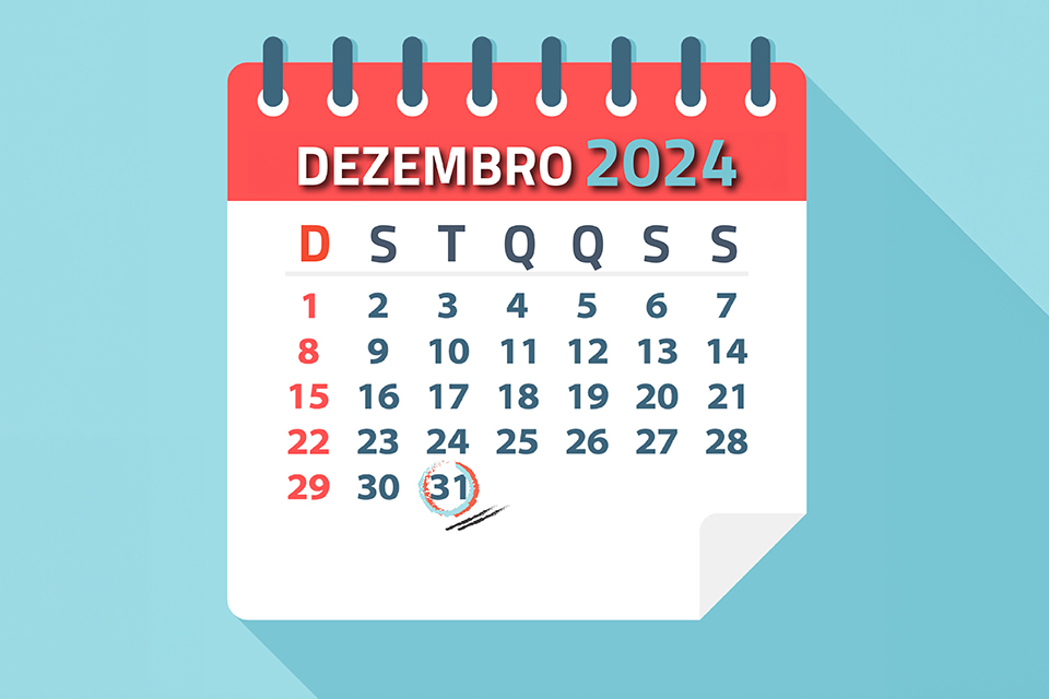 Imagem de calendário do mês de dezembro de 2024